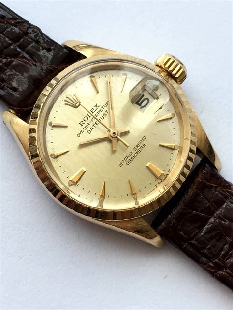 rolex lady datejust white gold and leather strap|vintage rolex with leather strap.